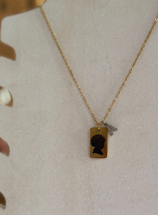 Rectangle silhouette necklace