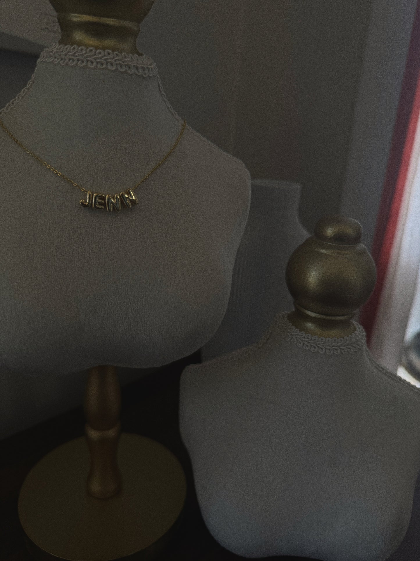 “Jenn” bubble letter necklace