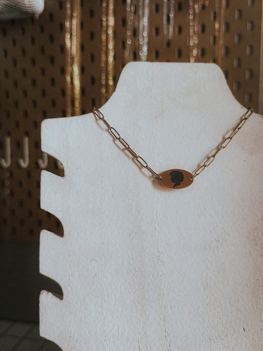 Paperclip Silhouette Necklace – Custom Profile Jewelry