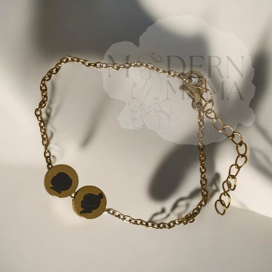 Beaded Charm Silhouette Bracelet- Custom Profile Charms