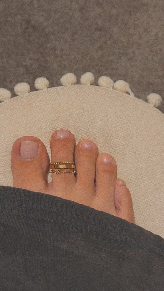 Two band Toe Ring Stack