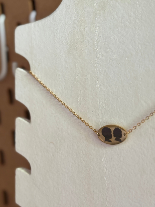 Oval Silhouette Necklace – Custom Profile Jewelry