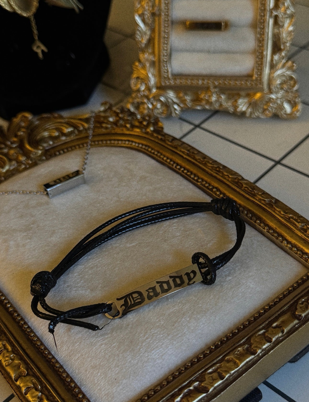 “DADDY” black corded bracelet