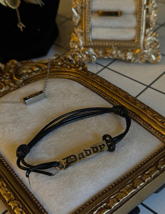 “DADDY” black corded bracelet