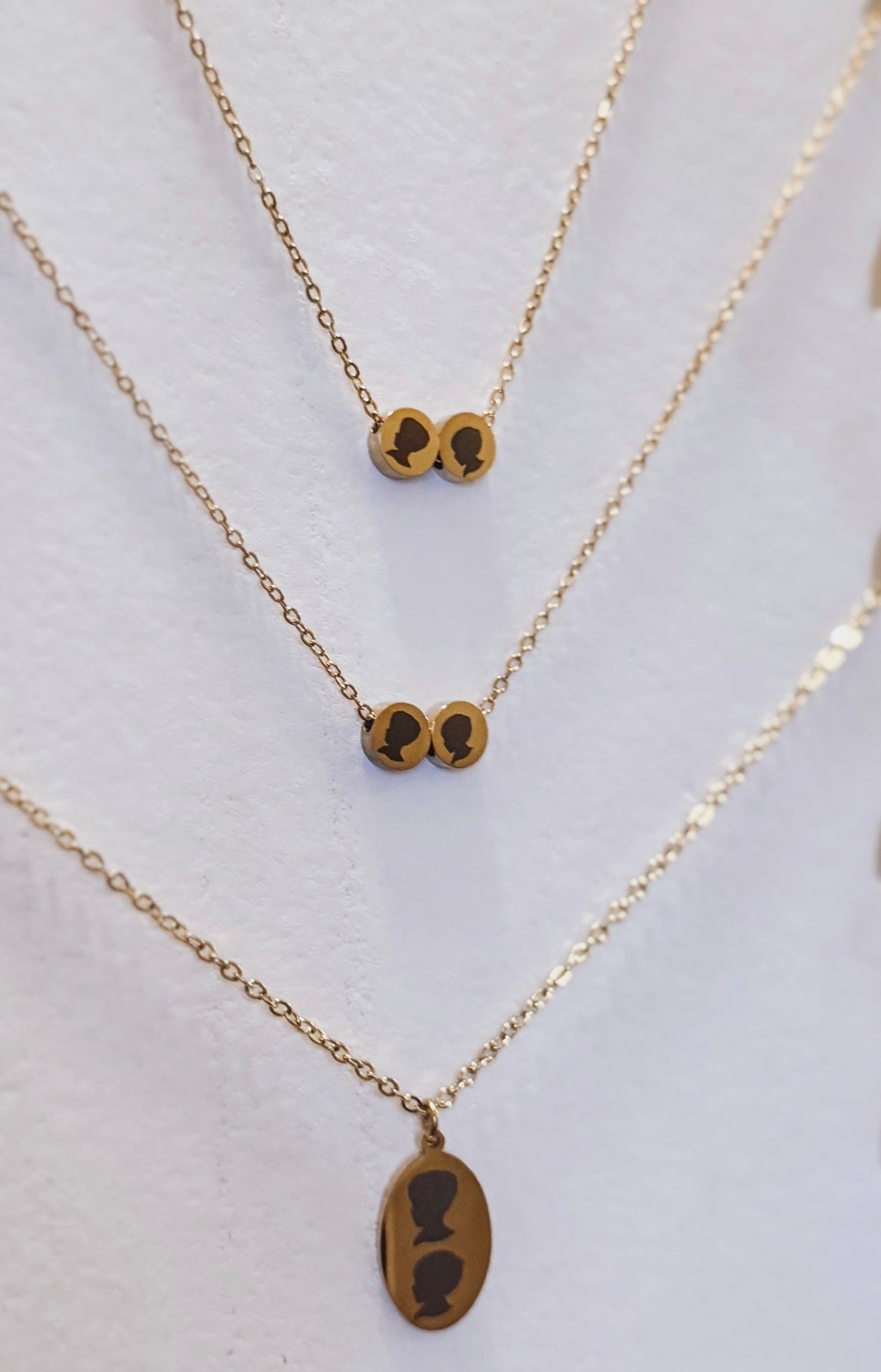 Beaded Charm Silhouette Necklace – Custom Profile Charms