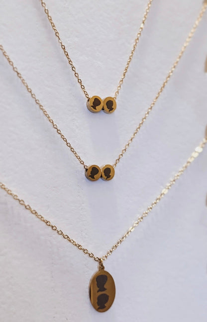 Beaded Charm Silhouette Necklace – Custom Profile Charms