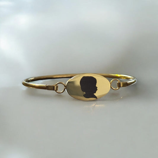 Oval Silhouette Bangle – Custom Profile Jewelry